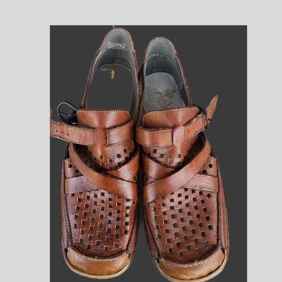 Rieker Antistress shoes brand new brown leather buckle comfort euro 37 - Picture 1 of 10